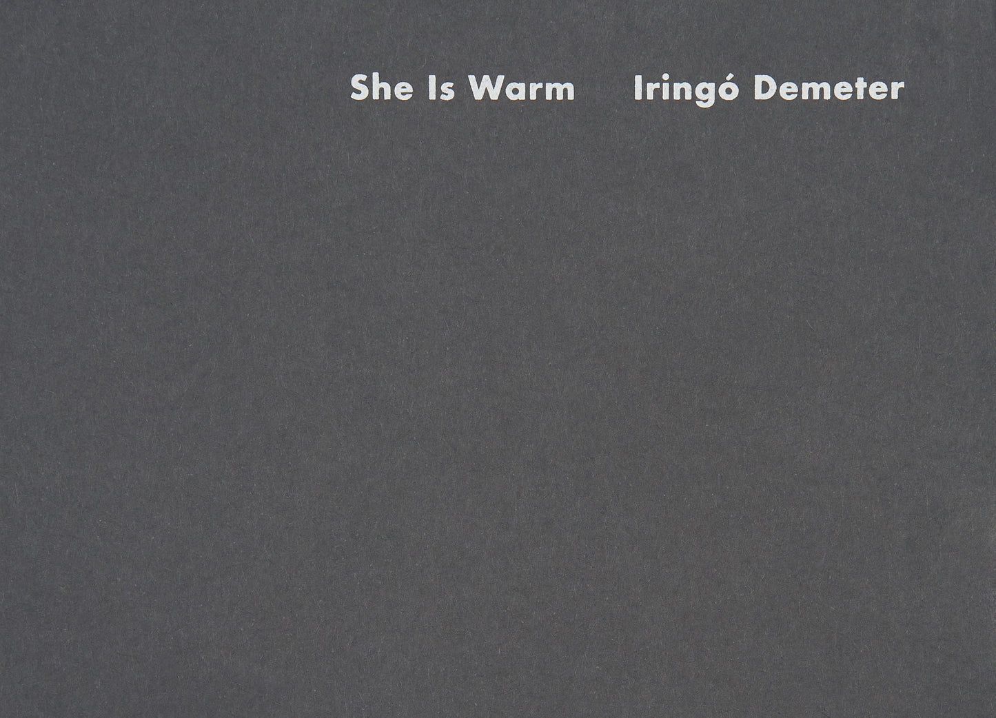 Iringó Demeter - She Is Warm