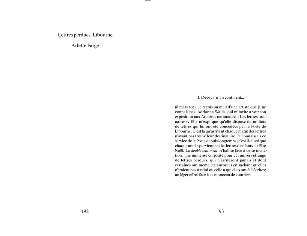 Adrianna Wallis, Arlette Farge - Les Lettres ordinaires