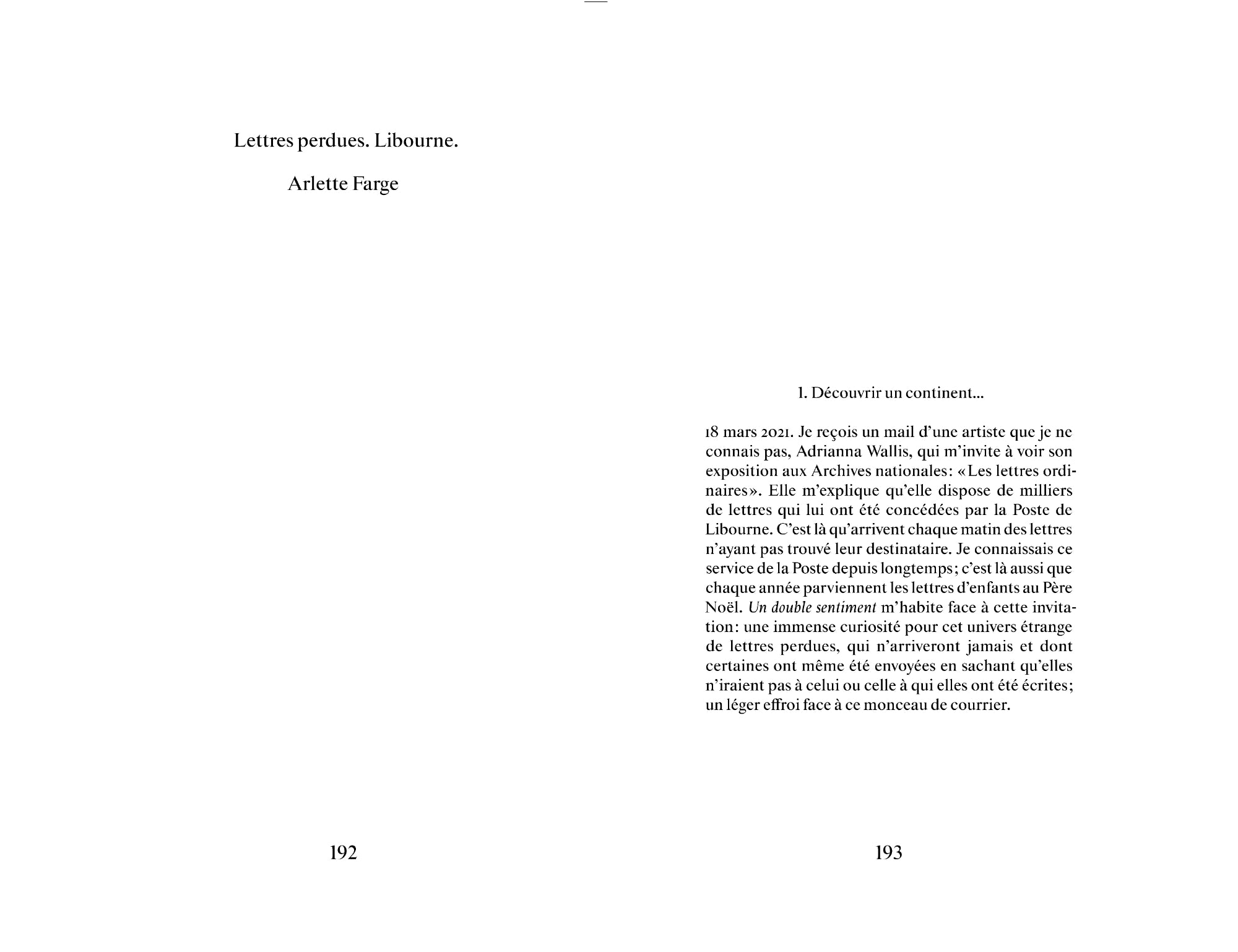 Adrianna Wallis, Arlette Farge - Les Lettres ordinaires