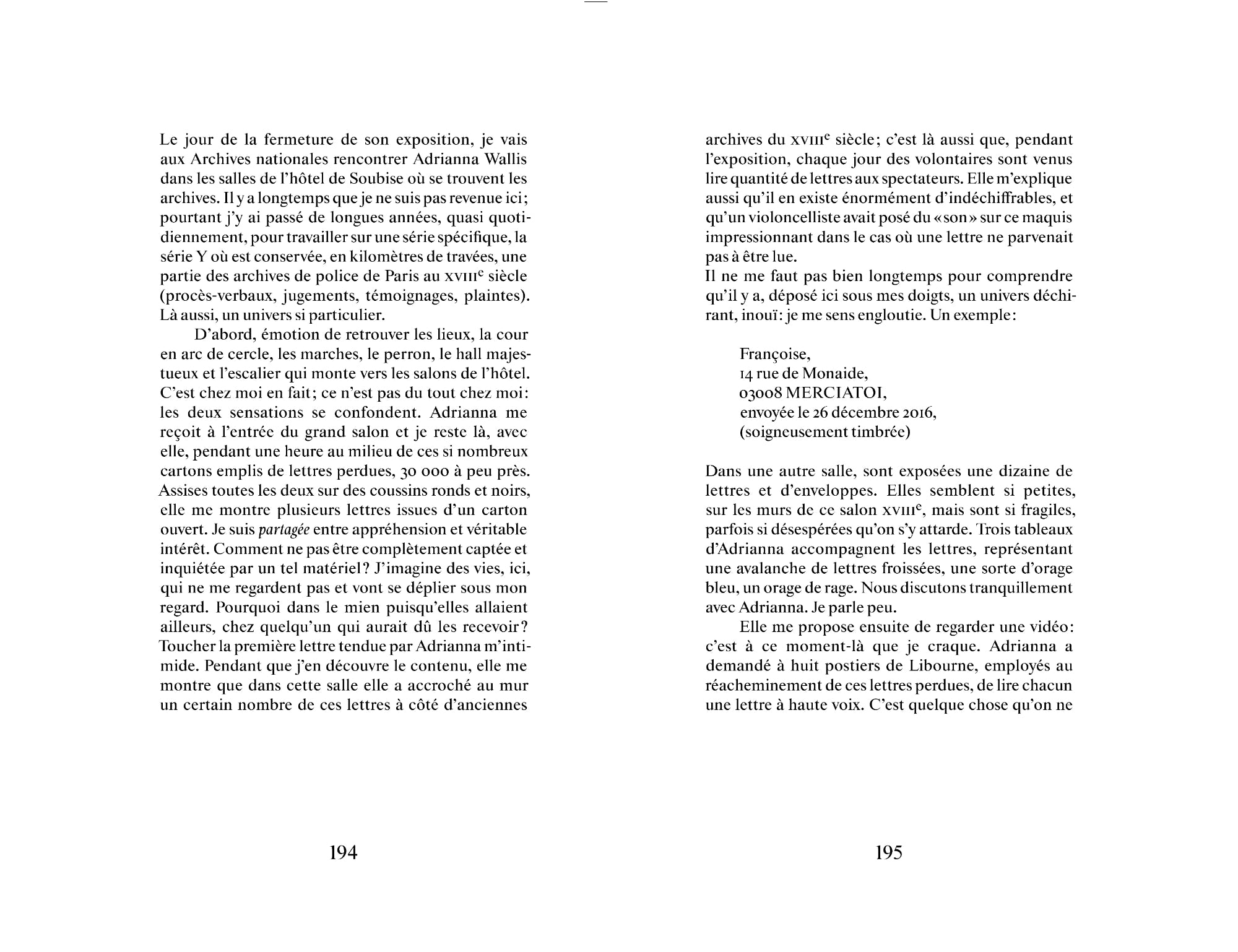 Adrianna Wallis, Arlette Farge - Les Lettres ordinaires