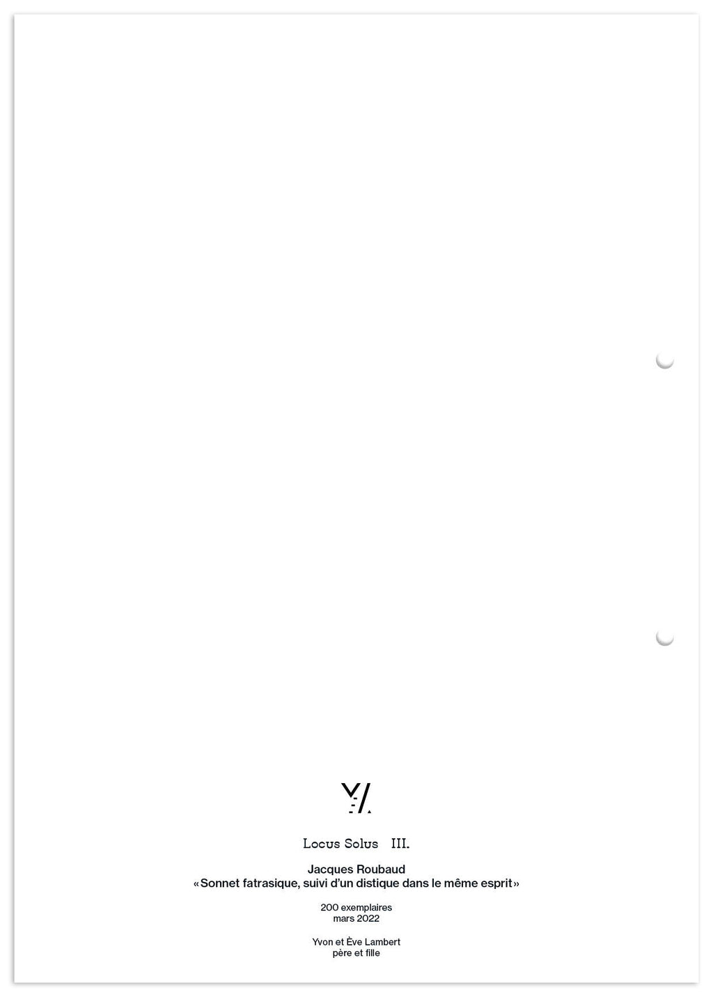 Locus Solus III. -Jacques Roubaud