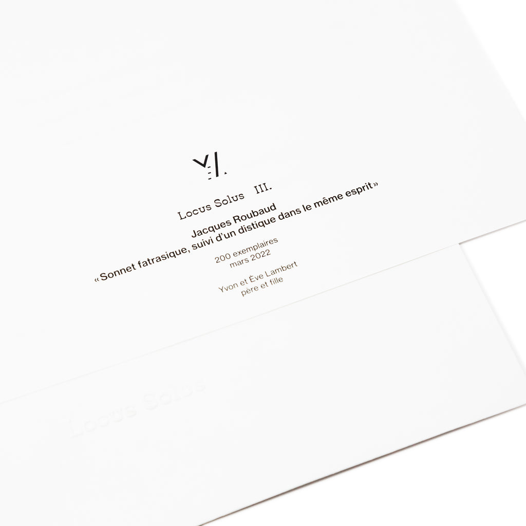 Locus Solus III. -Jacques Roubaud