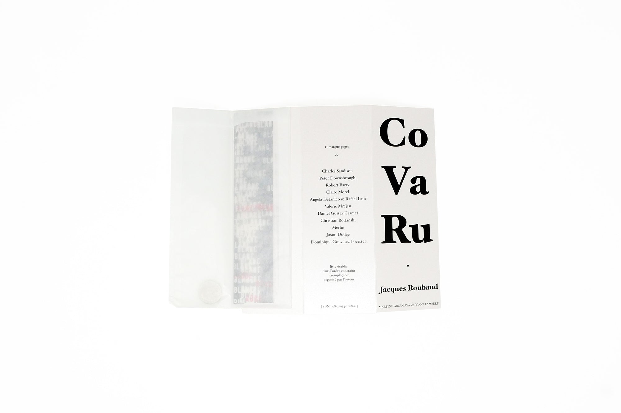 Jacques Roubaud - CO VA RU - Vol.1 + Vol.2 (Édition Limitée)