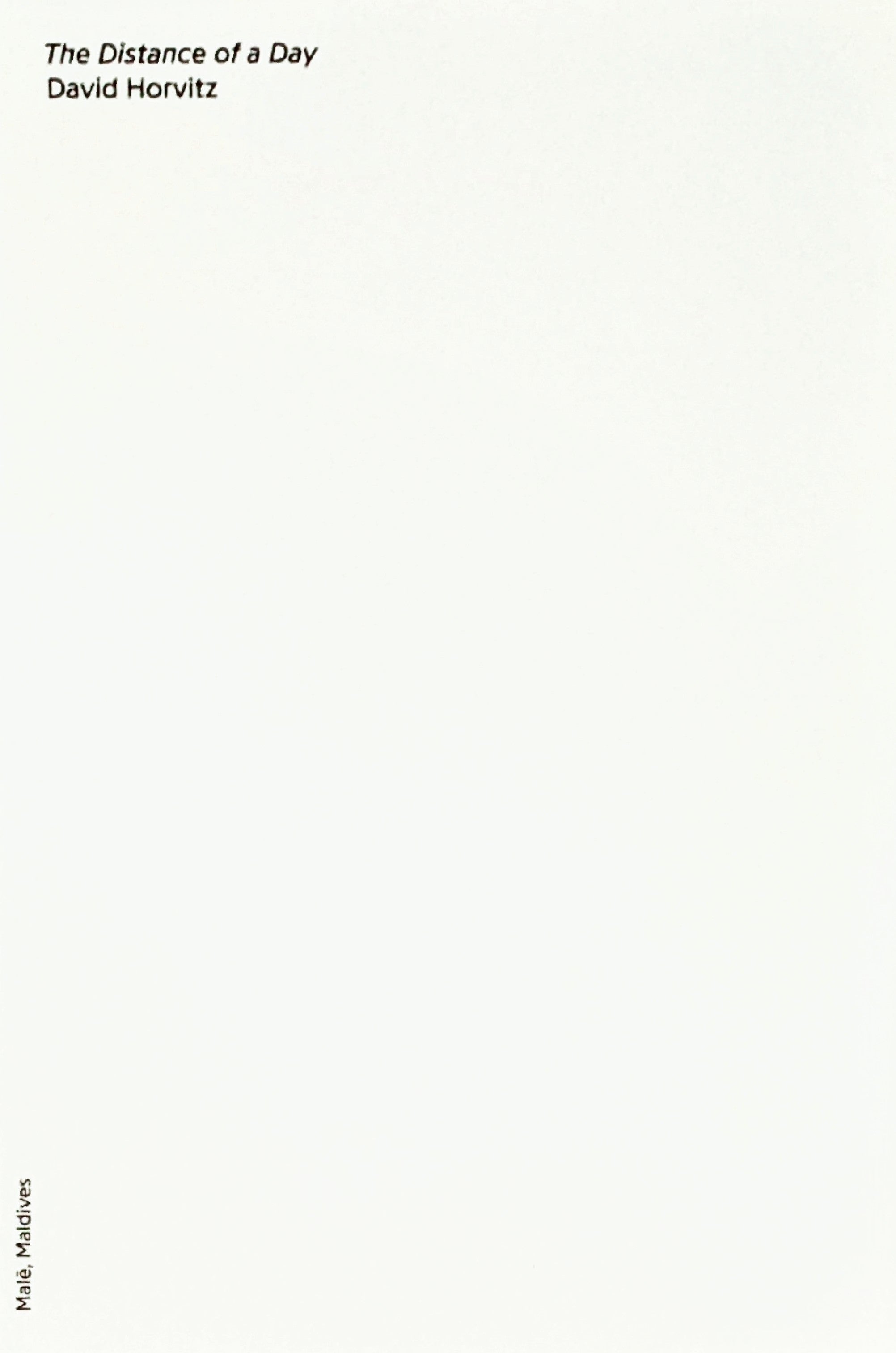 David Horvitz - The Distance of a Day