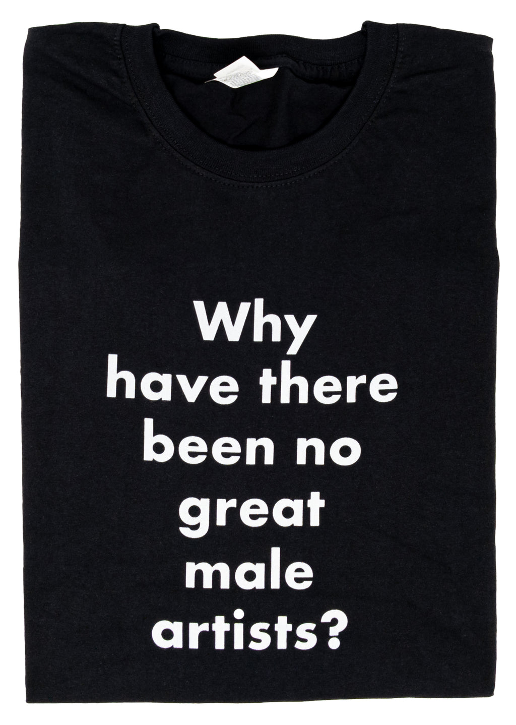 "Why have there been no great male artists?" t-shirt