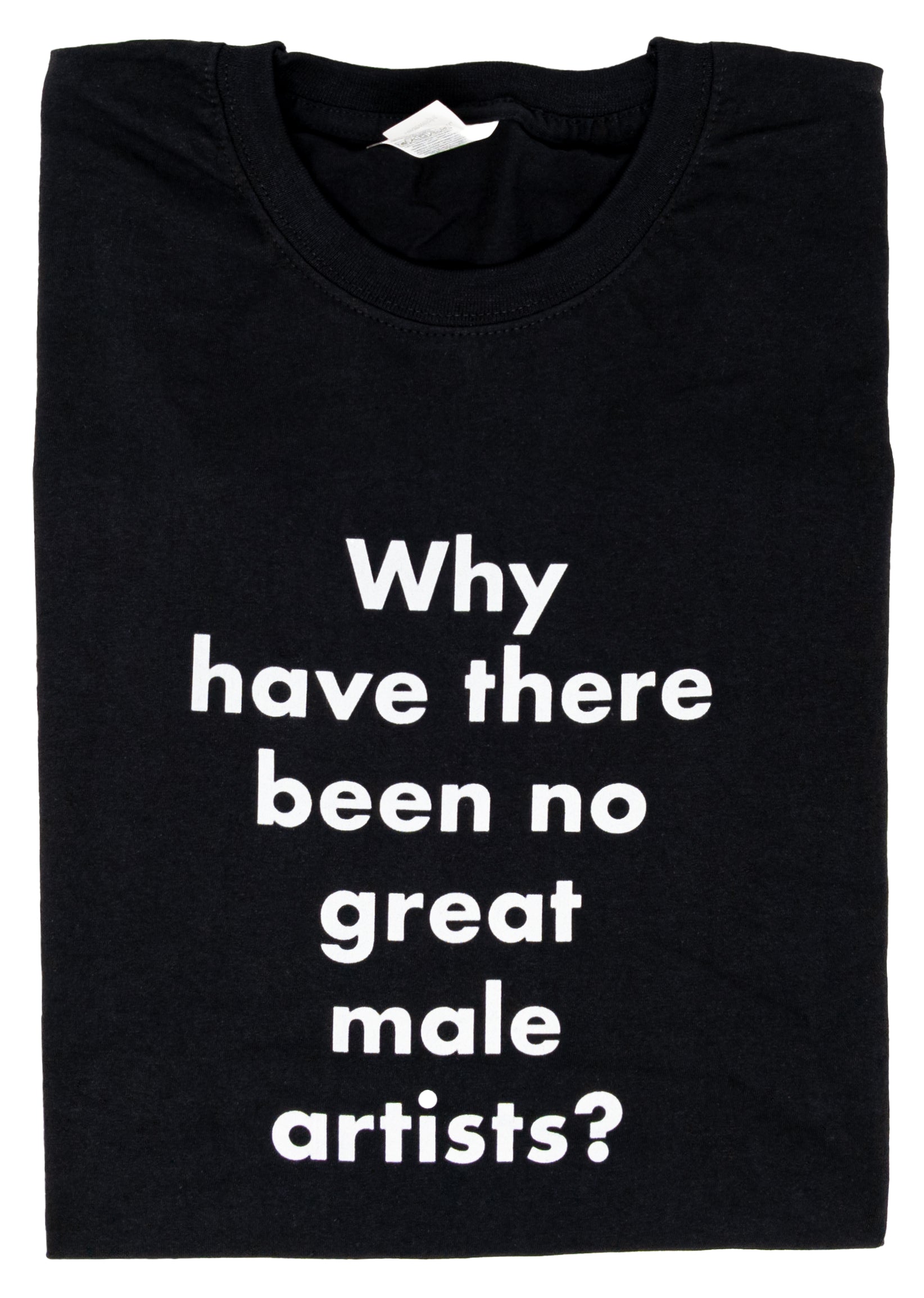 "Why have there been no great male artists?" t-shirt