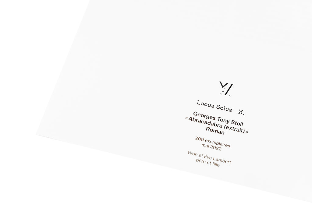 Locus Solus X. - Georges Tony Stoll