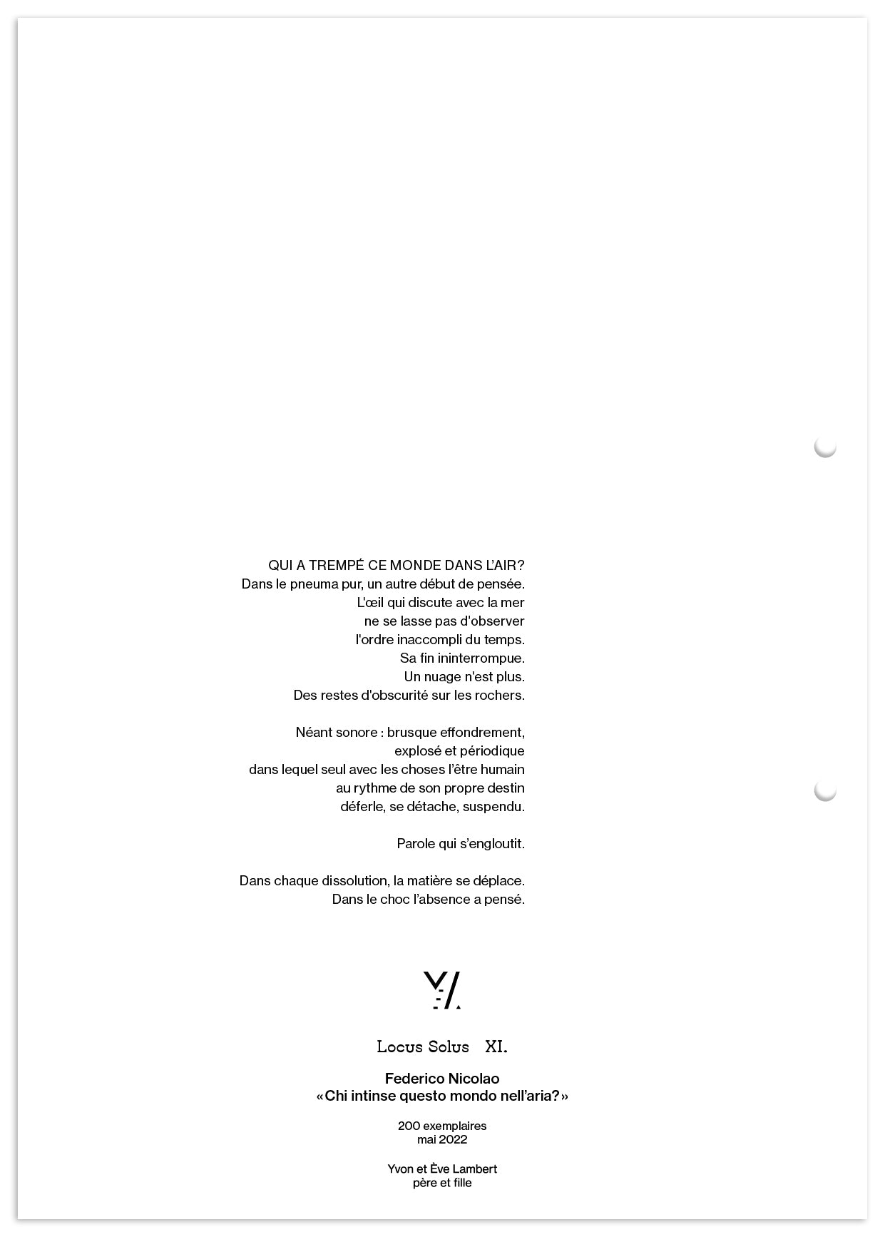 Locus Solus XI. - Federico Nicolao