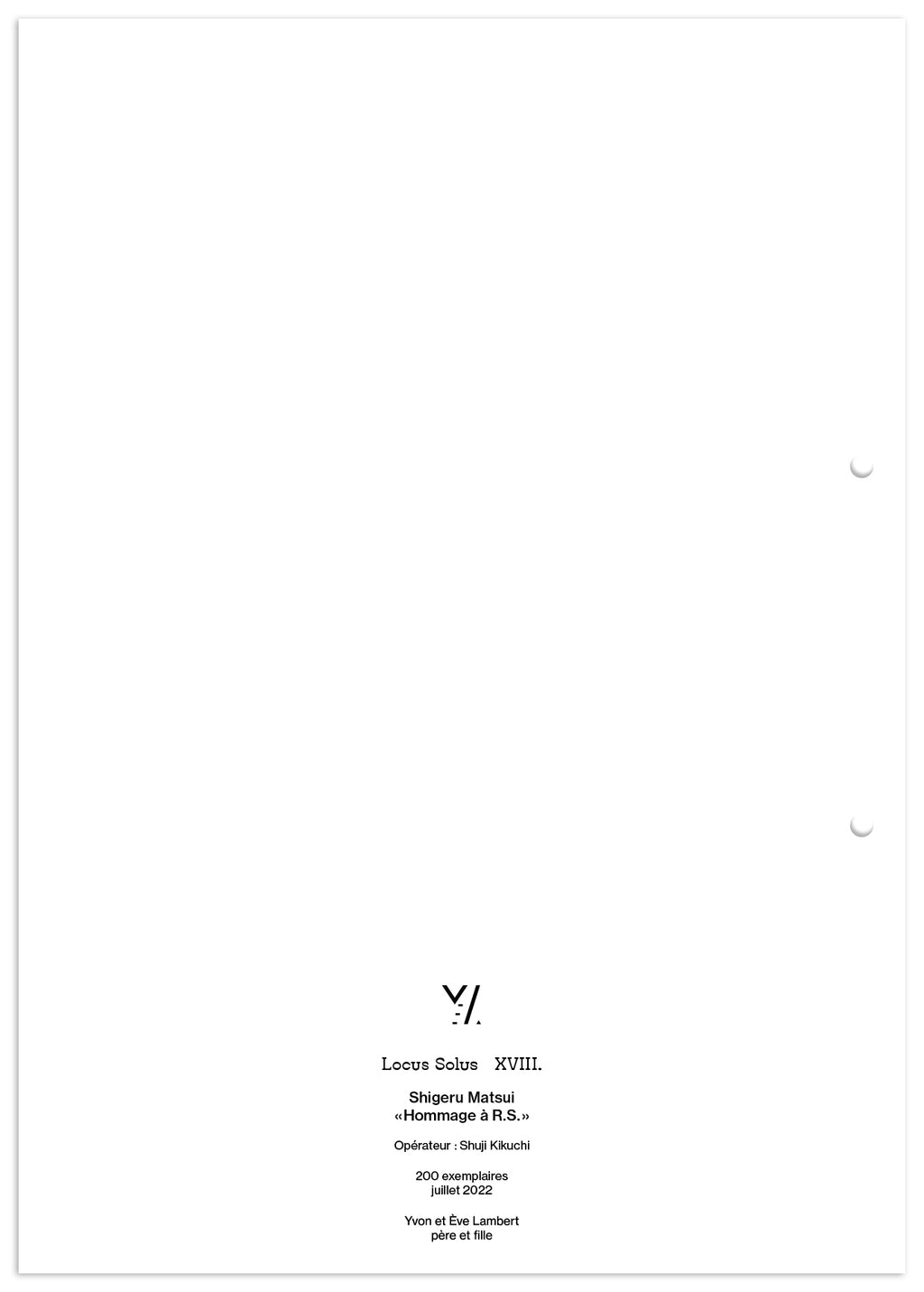 Locus Solus XVIII. - Shigeru Matsui