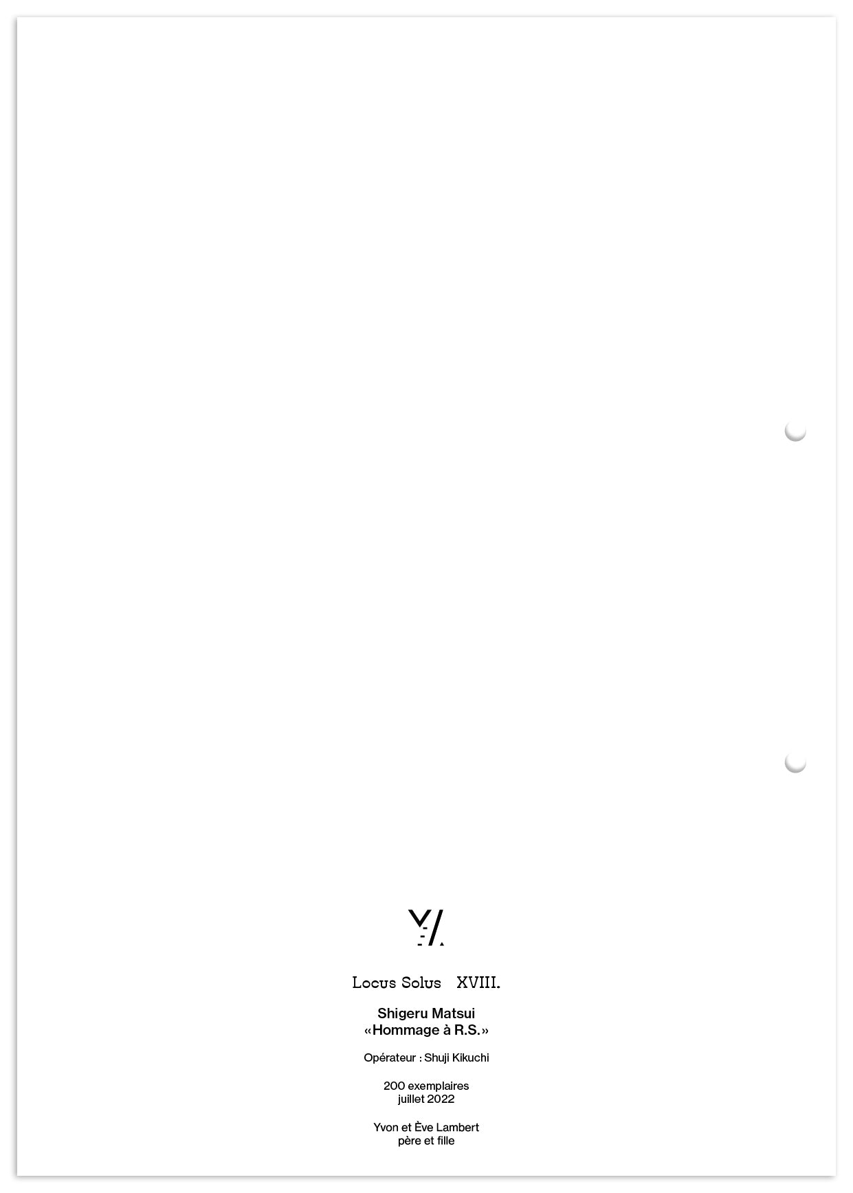 Locus Solus XVIII. - Shigeru Matsui