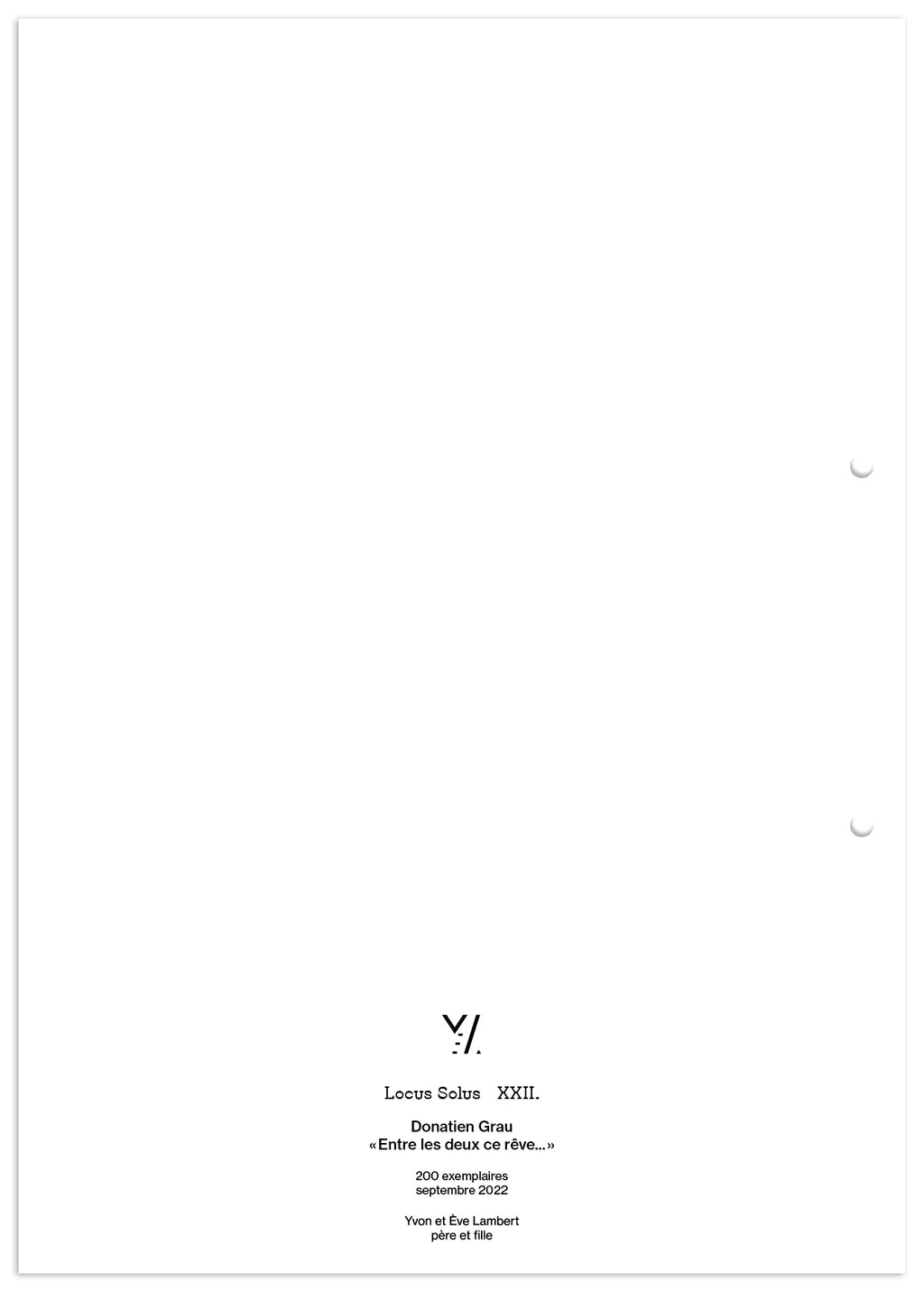 Locus Solus XXII. - Donatien Grau