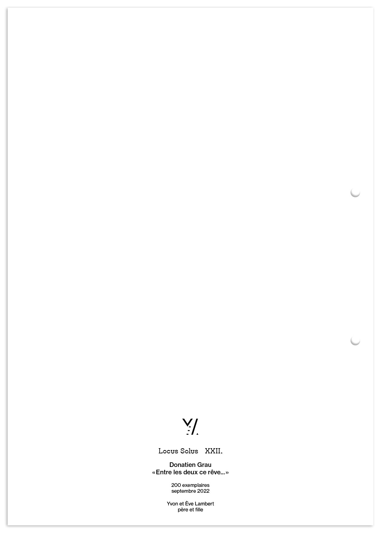 Locus Solus XXII. - Donatien Grau