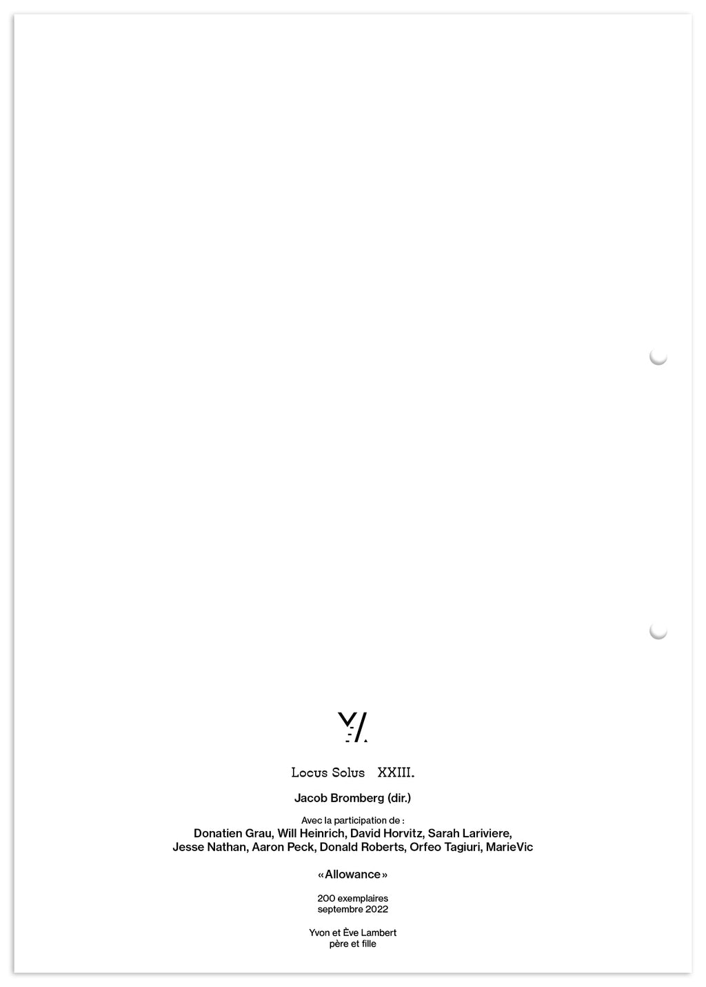 Locus Solus XXIII. - Jacob Bromberg