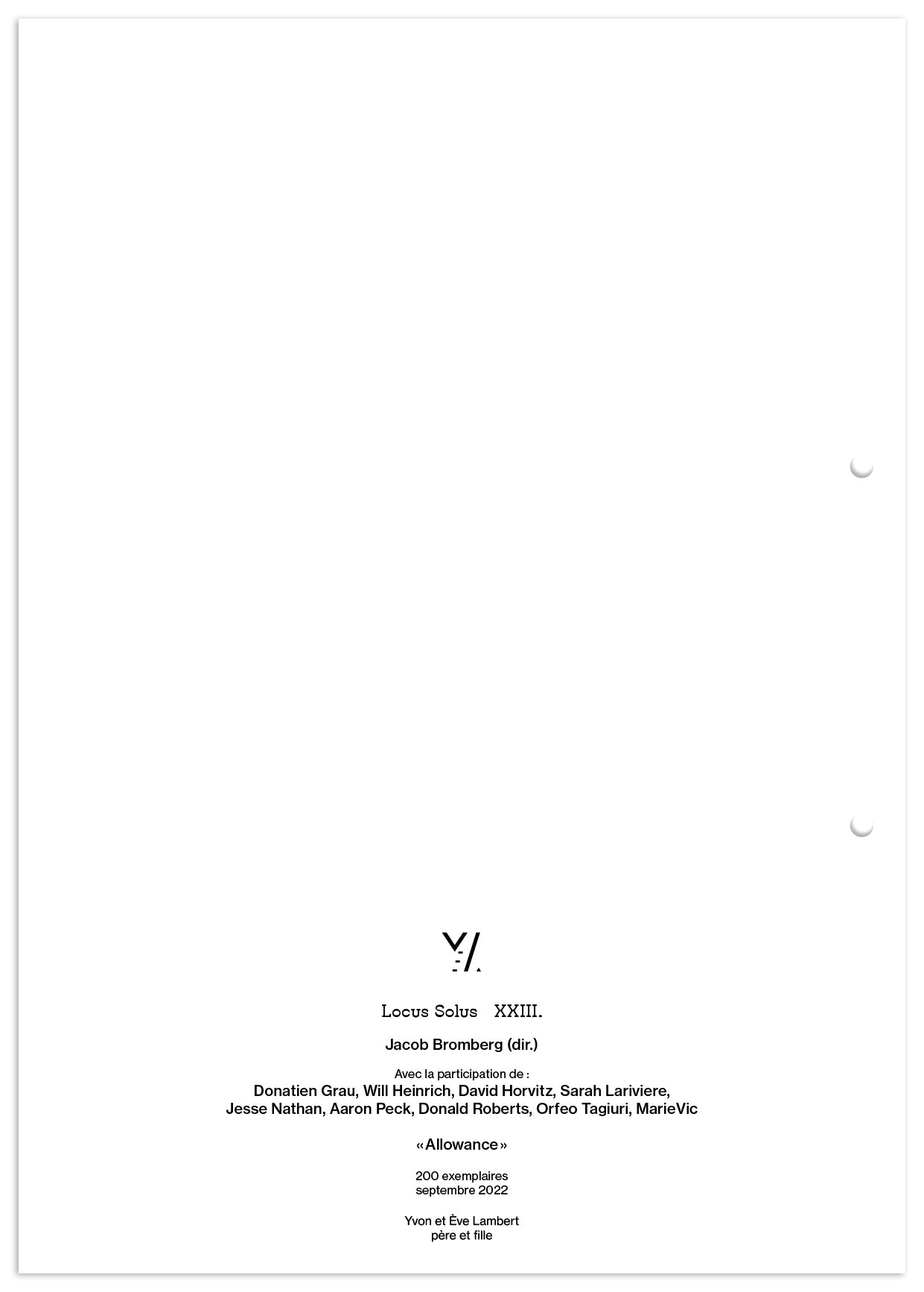 Locus Solus XXIII. - Jacob Bromberg