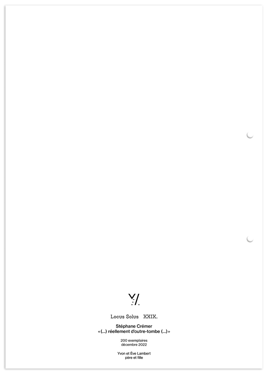 Locus Solus XXIX. - Stéphane Crémer