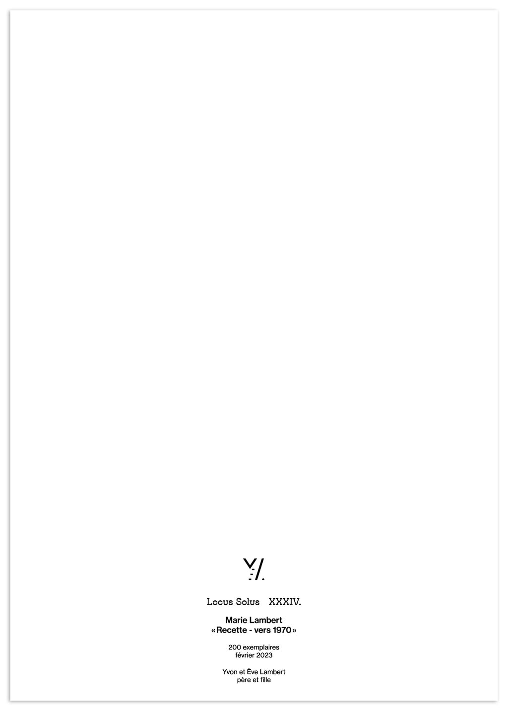 Locus Solus XXXIV. -  Marie Lambert