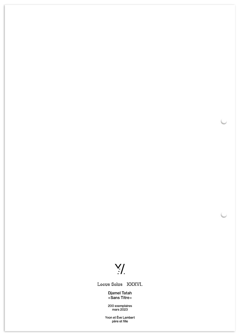 Locus Solus XXXVI. - Djamel Tatah