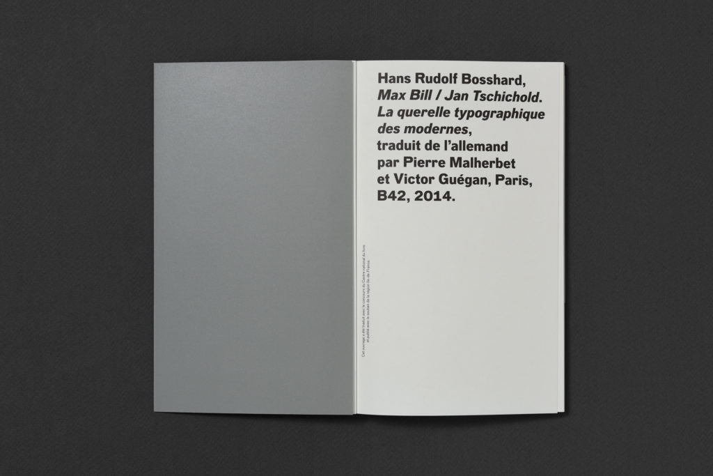 Hans-Rudolf Bosshard, Jost Hochuli - Max Bill / Jan Tschichold, La Querelle Typographique des Modernes