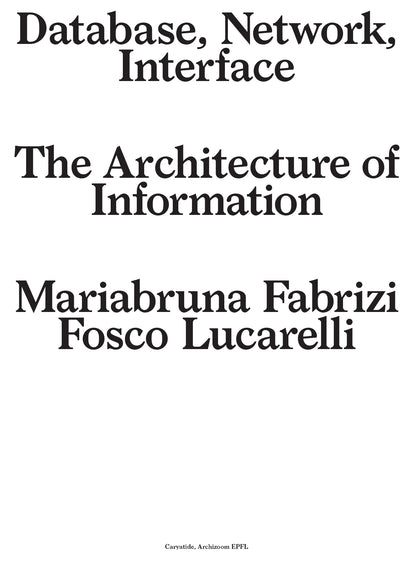 Mariabruna Fabrizi, Fosco Lucarelli - Database Network Interface