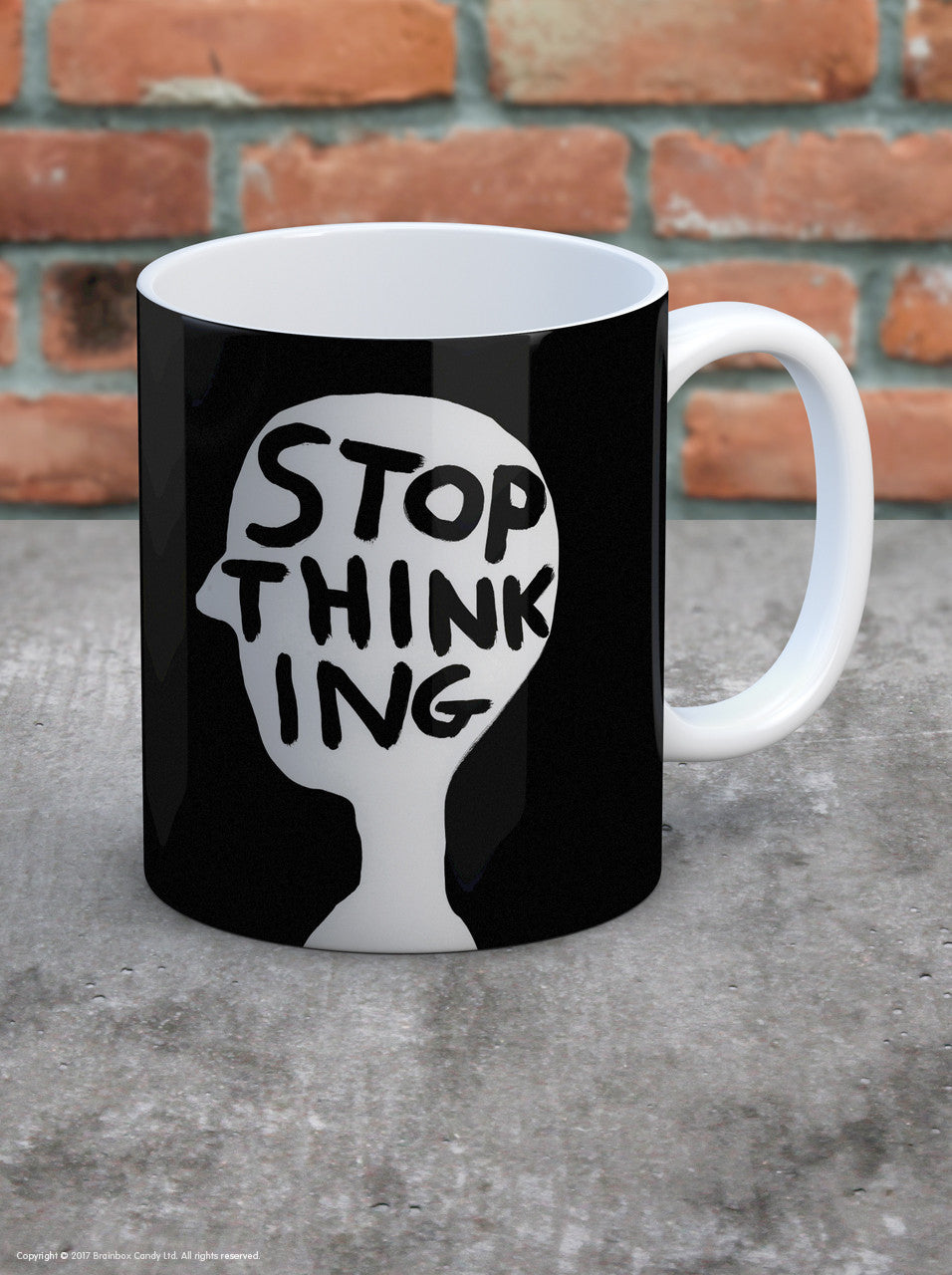 David Shrigley - "Stop Thinking" Mug