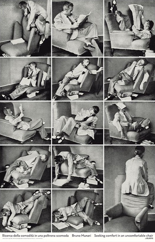 Bruno Munari - Ricerca della comodità in una poltrona scomoda (Poster)