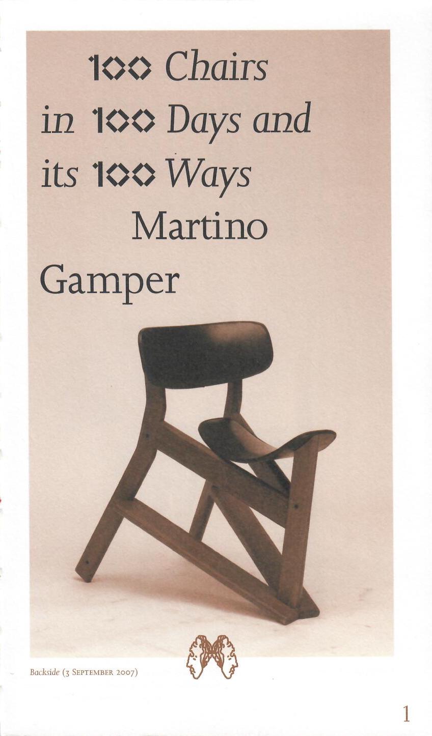Martino Gamper - 100 Chairs in 100 Days and its 100 Ways