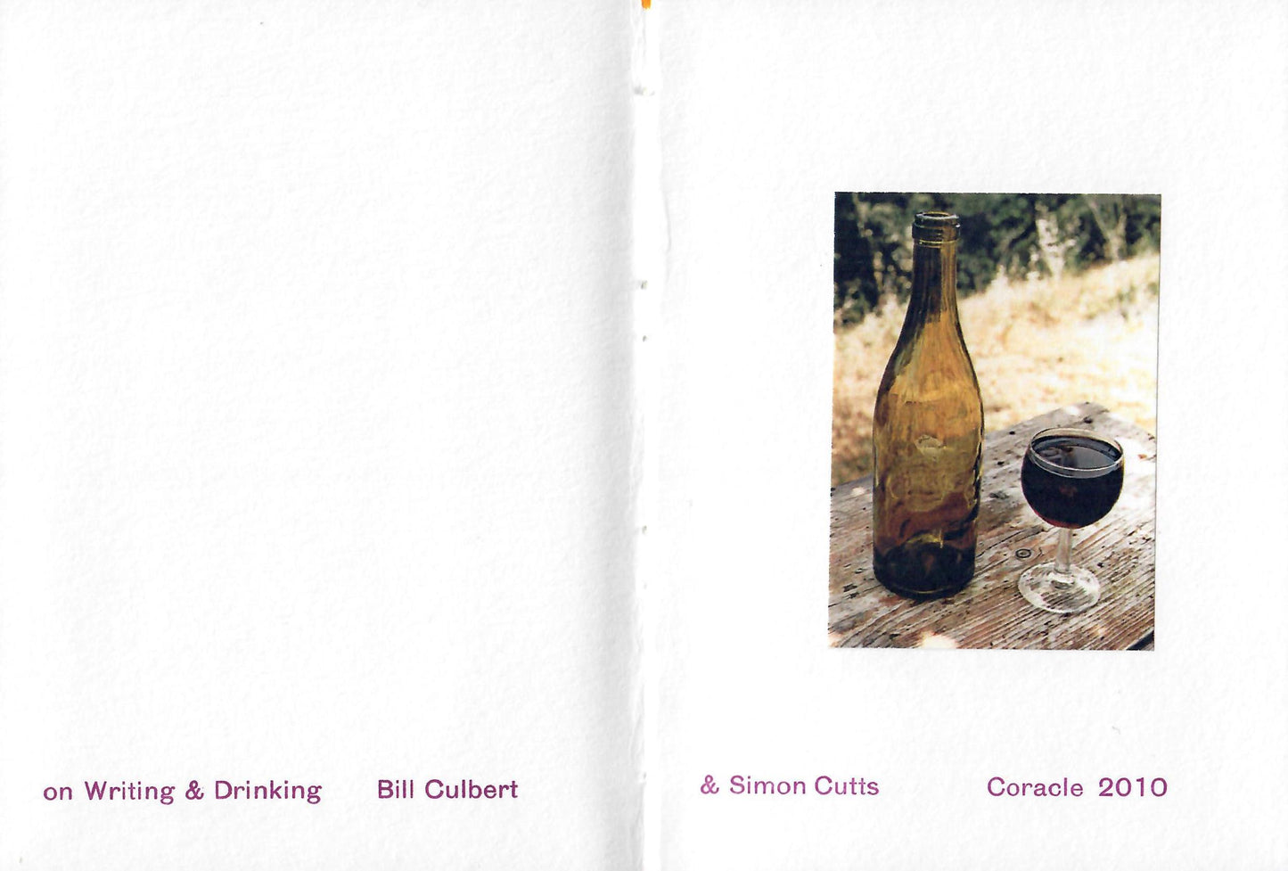 Bill Culbert & Simon Cutts - Some more notes on writing & drinking