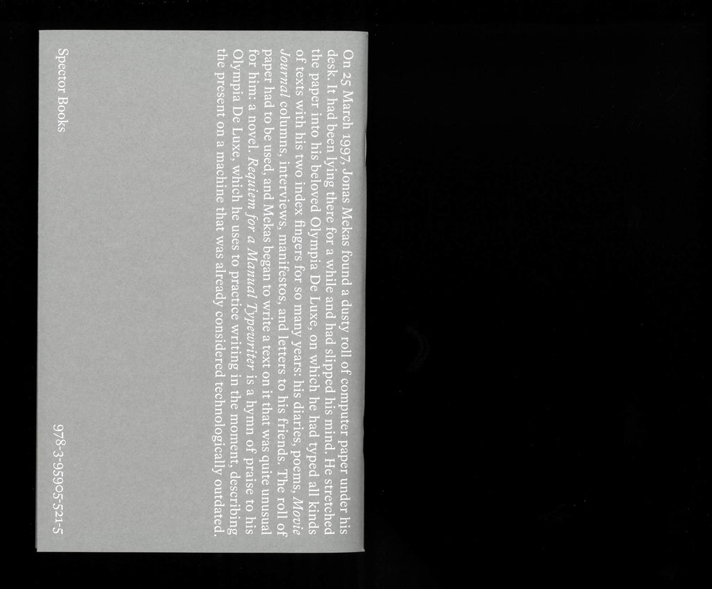 Jonas Mekas - Requiem for a Manual Typewriter