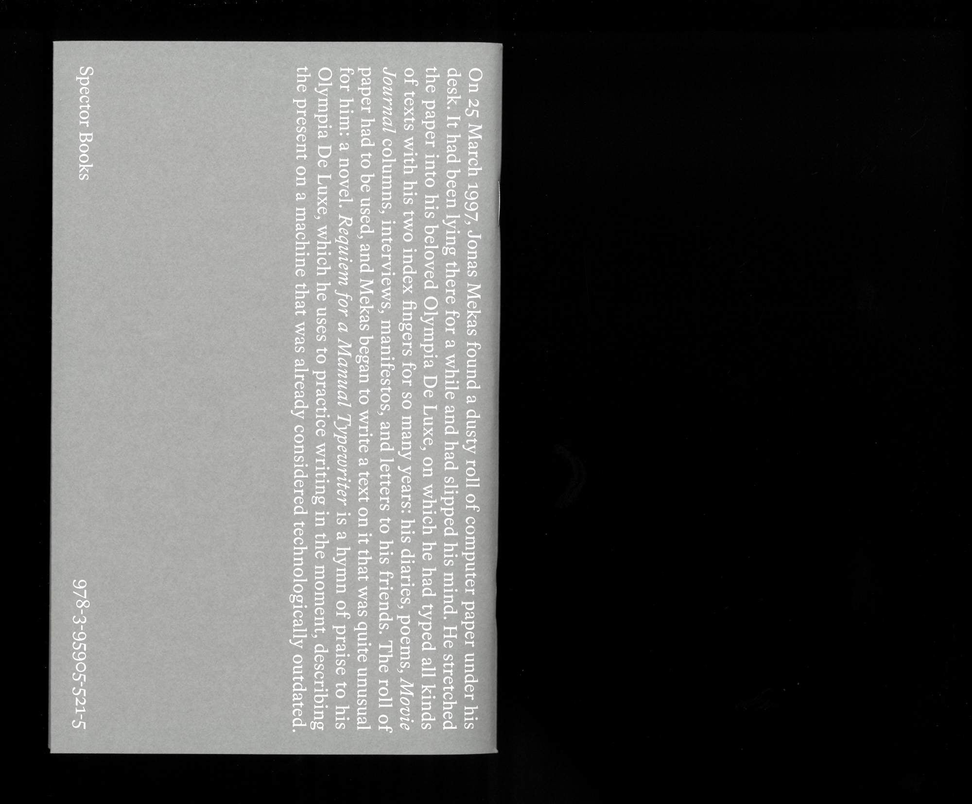 Jonas Mekas - Requiem for a Manual Typewriter